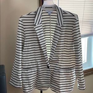 Classic striped knit blazer